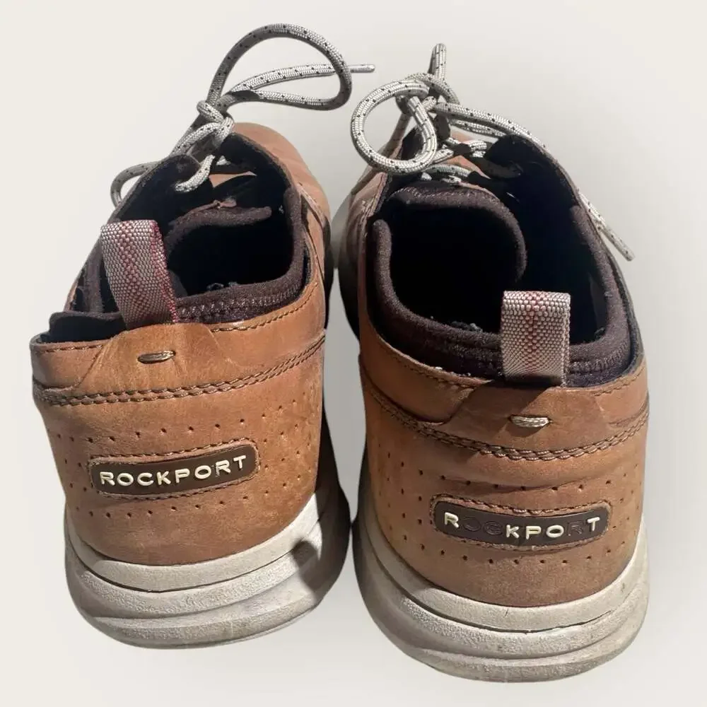 Rockport Zaden Plain Toe Brown Leather Oxford Men's Shoes Size 9
